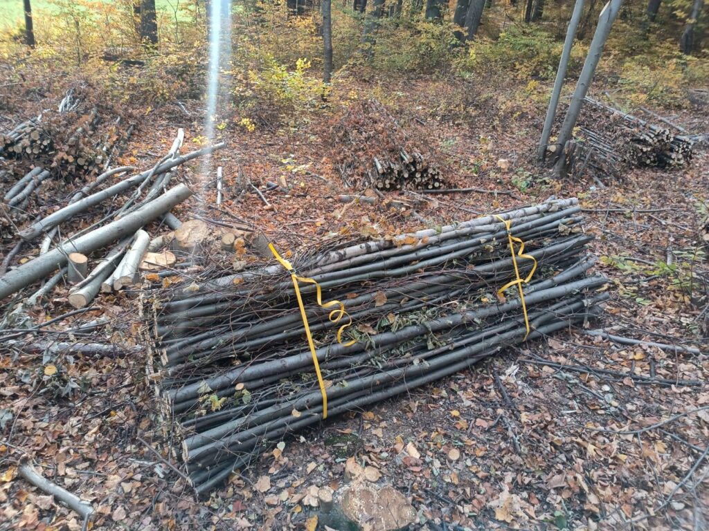 Handwerkliche Herstellung von Faschinen aus Laubholz bei EcoFaschinen-Werk